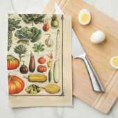 ヴィンテージフランスの野菜用キッチンタオル キッチンタオル (四つ折り)