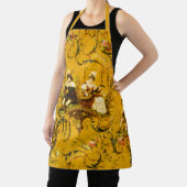 ヴィンテージフランスの金ゴールドイエロートイルビクトリアンフローラ エプロン (インサイチュ)