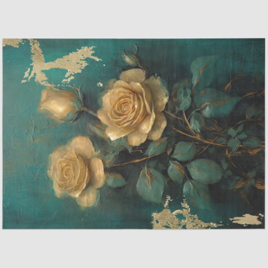 ヴィンテージフランスの金ゴールドビクトリアンバラ 薄葉紙 (正面)