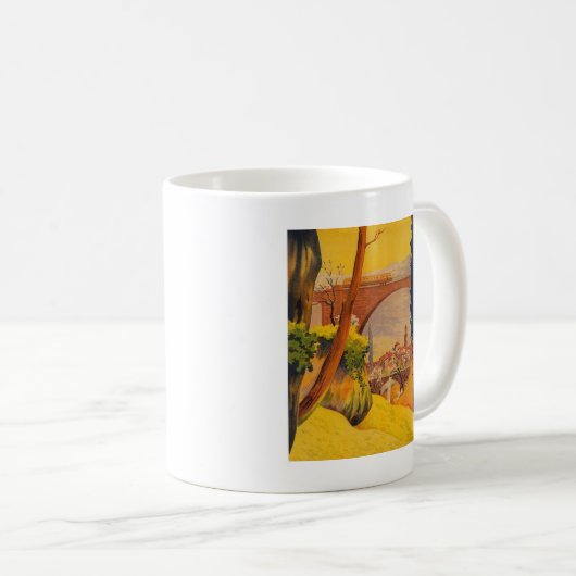 ヴィンテージフランスの鉄道旅行 コーヒーマグカップ (正面右)