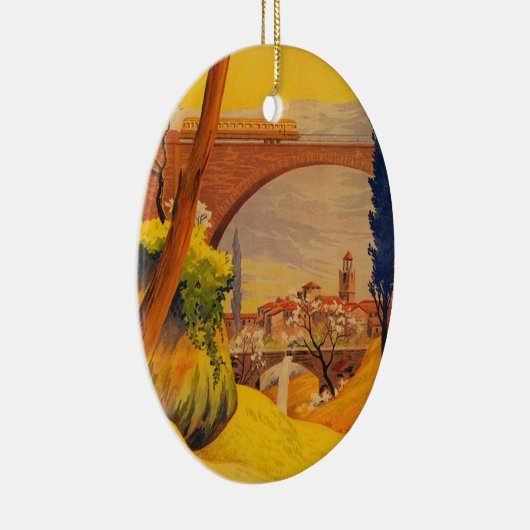 ヴィンテージフランスの鉄道旅行 セラミックオーナメント (右)