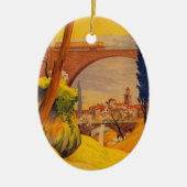 ヴィンテージフランスの鉄道旅行 セラミックオーナメント (正面)