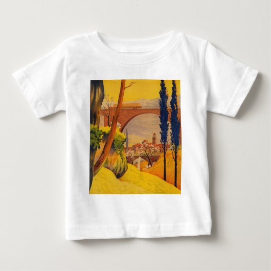 ヴィンテージフランスの鉄道旅行 ベビーTシャツ (正面)