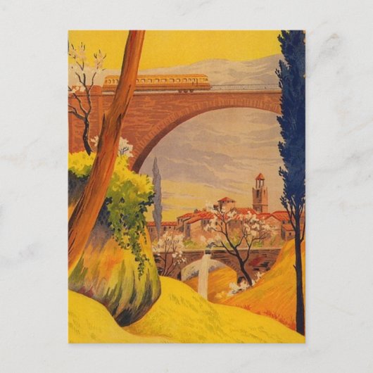 ヴィンテージフランスの鉄道旅行 ポストカード (正面)