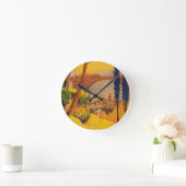 ヴィンテージフランスの鉄道旅行 ラウンド壁時計 (ホーム)