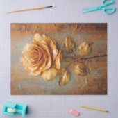 ヴィンテージフランスの銅バラほこり黄フェイク金ゴールド 薄葉紙 (クラフト)