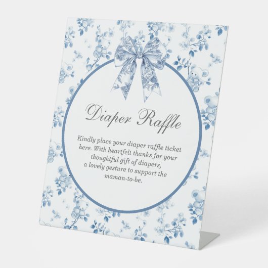 ヴィンテージフランスの陳腐おむつラッフルサイン 台座サイン (正面)