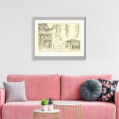 ヴィンテージフランスの食品、肉屋の肉のカット キャンバスプリント (インサイチュ (リビング))