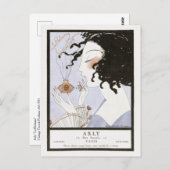 ヴィンテージフランスの香水ファッションイラスト葉書 ポストカード (正面/裏面)