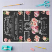 ヴィンテージフランスの香水フローララベルティッシュペーパー 薄葉紙 (クラフト)