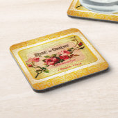 ヴィンテージフランスの香水ラベル コースター (左側)