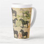 ヴィンテージフランスの馬 カフェラテマグ (右アングル)