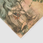 ヴィンテージフランスの馬、女性、フローラ切り離し 薄葉紙 (詳細)