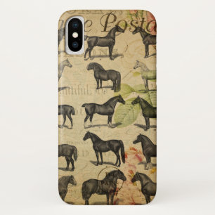 ヴィンテージフランスの馬 iPhone X ケース