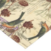 ヴィンテージフランスの鳥の緑のスクリプトスタンプ テーブルクロス (アングル)