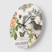 ヴィンテージフランスの鳥（冠壁時計付き） ラージ壁時計 (傾斜)