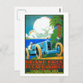 ヴィンテージフランスの1920年代レーシングカーグランプリ ポストカード (正面/裏面)