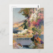 ヴィンテージフランスの・リビエラ旅広告行ポスター ポストカード (正面/裏面)