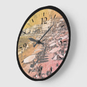 ヴィンテージフランスカンヌザビーチダーツボードワムー ラージ壁時計 (傾斜)