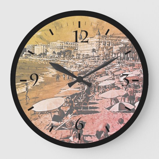 ヴィンテージフランスカンヌザビーチダーツボードワムー ラージ壁時計 (正面)