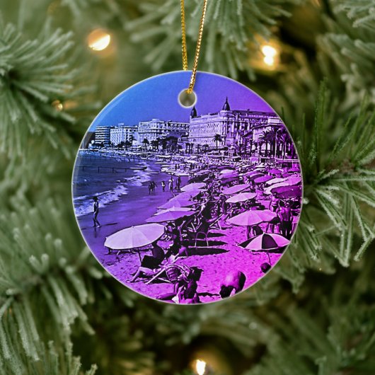 ヴィンテージフランスカンヌザビーチ セラミックオーナメント (ツリー)