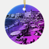 ヴィンテージフランスカンヌザビーチ セラミックオーナメント (正面)