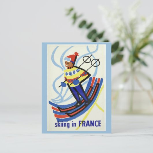 ヴィンテージフランススキーフランスの旅行 ポストカード (スタンド正面)