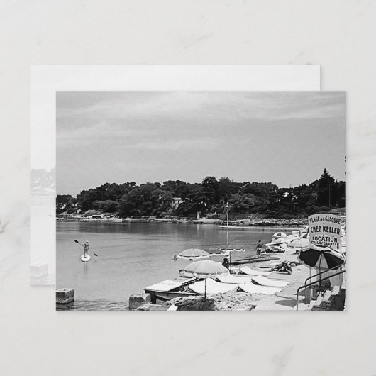 ヴィンテージフランスニースアンティベスザガルーペビーチ ポストカード (正面/裏面)