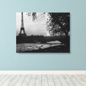 ヴィンテージフランスパリエッフェルタワーサンセット キャンバスプリント (インサイチュ (ウッドフロア))