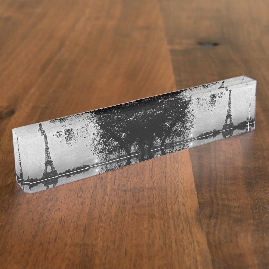 ヴィンテージフランスパリエッフェルタワーサンセット デスクネームプレート (側面)