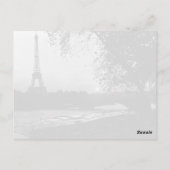 ヴィンテージフランスパリエッフェルタワーサンセット ポストカード (裏面)