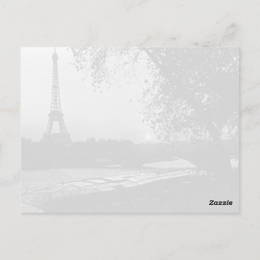 ヴィンテージフランスパリエッフェルタワーサンセット ポストカード (裏面)