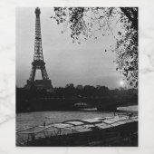 ヴィンテージフランスパリエッフェルタワーサンセット ワインラベル (シングルラベル)