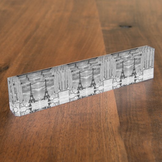 ヴィンテージフランスパリエッフェルタワーチャイロパレス デスクネームプレート (側面)