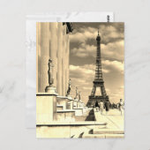 ヴィンテージフランスパリエッフェルタワーチャイロパレス ポストカード (正面/裏面)