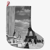 ヴィンテージフランスパリエッフェルタワーチャイロパレス ラージクリスマスストッキング (正面)