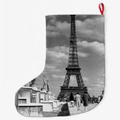 ヴィンテージフランスパリエッフェルタワーチャイロパレス ラージクリスマスストッキング (裏面)