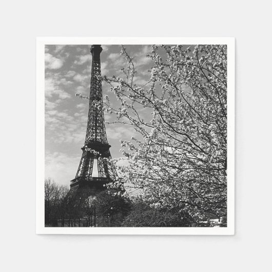 ヴィンテージフランスパリエッフェルタワー スタンダードカクテルナプキン (正面)