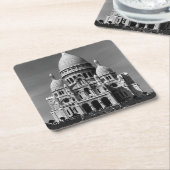 ヴィンテージフランスパリサクレクールバシリカ スクエアペーパーコースター (アングル)