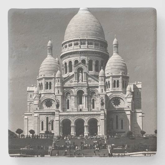 ヴィンテージフランスパリサクレクールバシリカ ストーンコースター (正面)