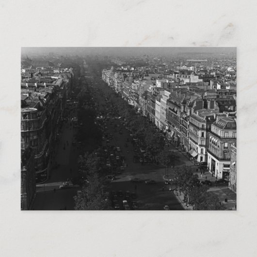 ヴィンテージフランスパリシャンゼリゼ通り ポストカード (正面)