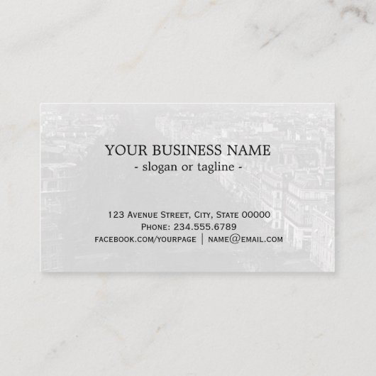 ヴィンテージフランスパリシャンゼリゼ通り 名刺 (裏面)