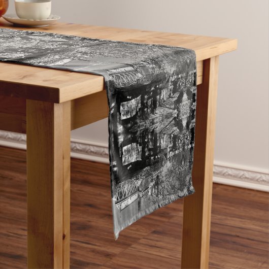 ヴィンテージフランスパリダム大聖堂ブックセラー ショートテーブルランナー (インサイチュ)