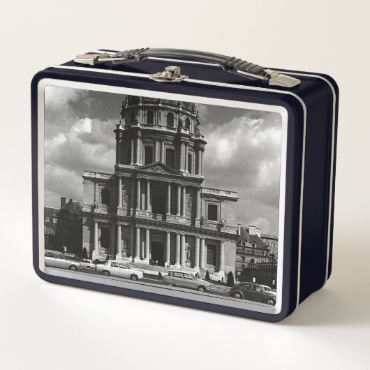 ヴィンテージフランスパリチャーチサンルイインヴァリッド メタルランチボックス (正面)
