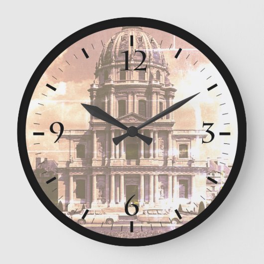ヴィンテージフランスパリチャーチサンルイインヴァリッド ラージ壁時計 (正面)