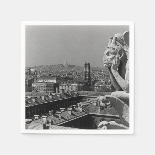 ヴィンテージフランスパリノートルダムカテドラルシンカー スタンダードカクテルナプキン (正面)