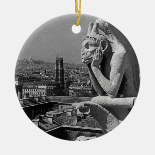 ヴィンテージフランスパリノートルダムカテドラルシンカー セラミックオーナメント (正面)