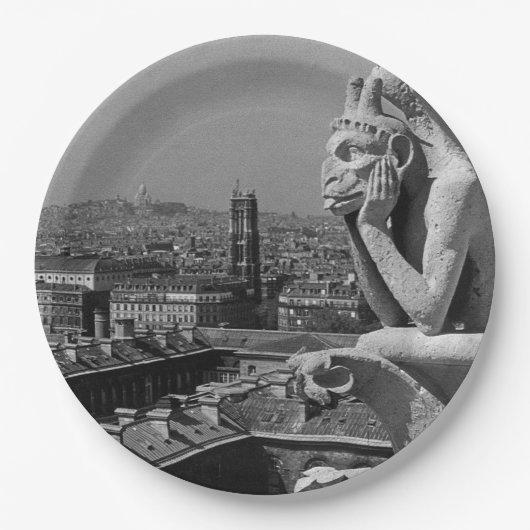 ヴィンテージフランスパリノートルダムカテドラルシンカー ペーパープレート (正面)