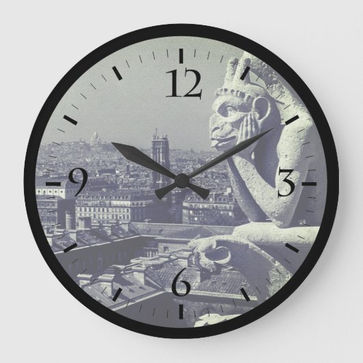 ヴィンテージフランスパリノートルダムカテドラルシンカー ラージ壁時計 (正面)