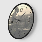 ヴィンテージフランスパリノートルダムカテドラルデビルラ ラージ壁時計 (傾斜)